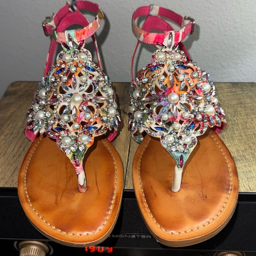 Gianni Bini Multicolor Embellished Sandals